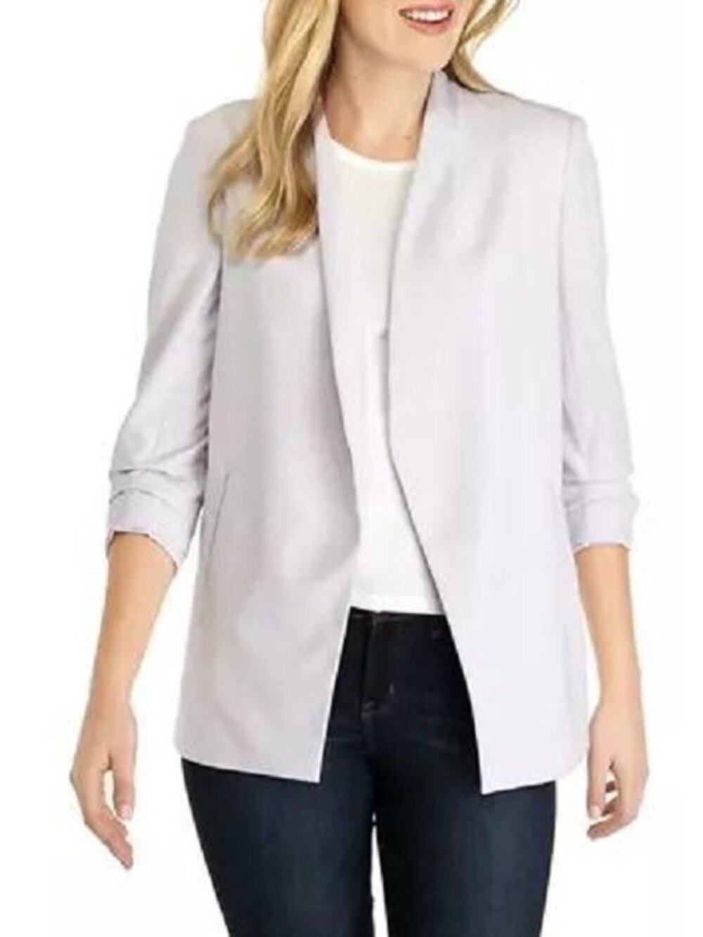 The Limited "Lexie" Ruched Sleeve Open Front Blazer - Lavender - Size 8 NWT